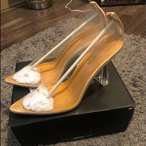 Fashion Nova Clear Nude heels size 8